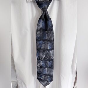Vintage Bachrach Midnight Blue and Charcoal Silk Tie